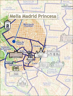 Hotels Madrid, Mappa
